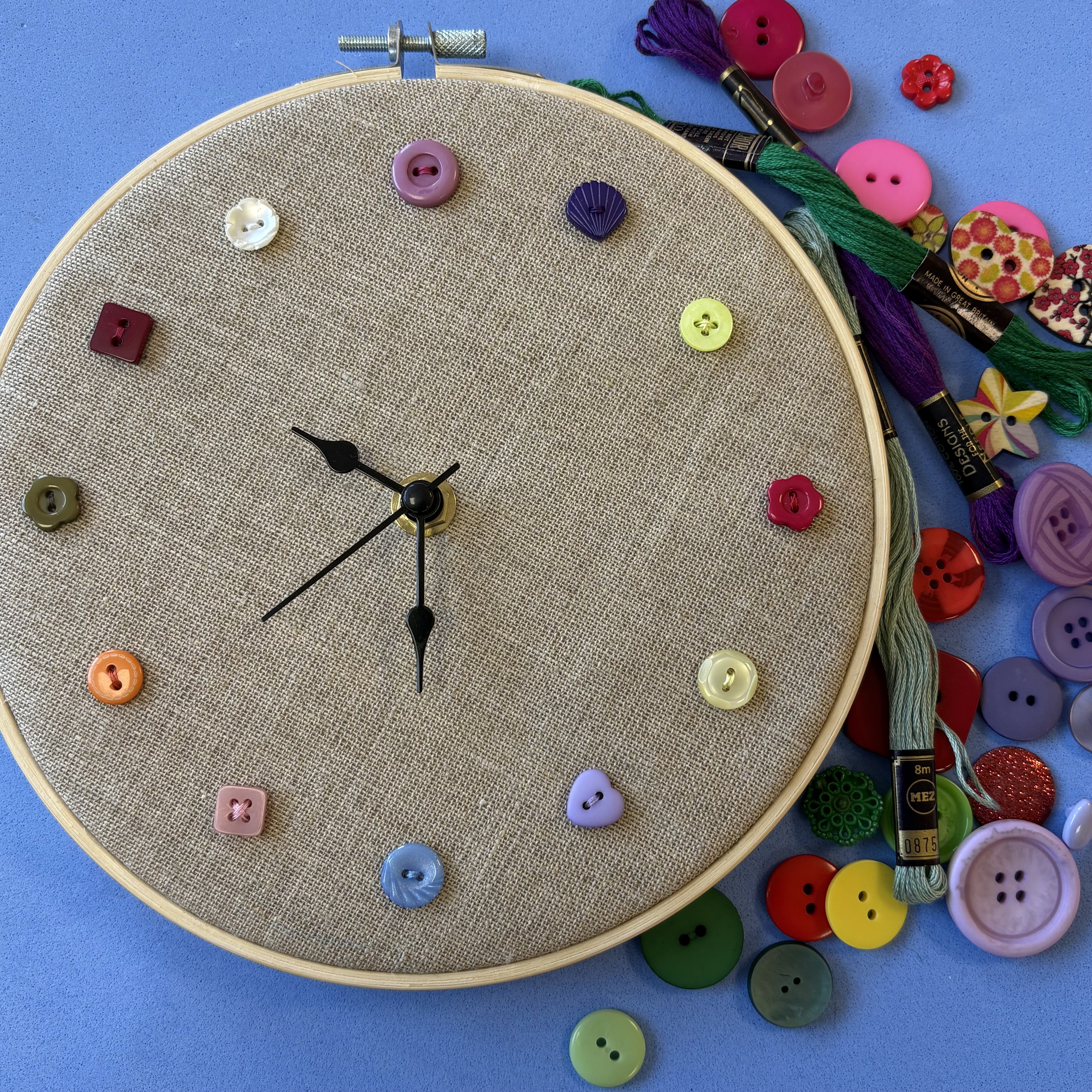 Embroidery Hoop Clock Workshop